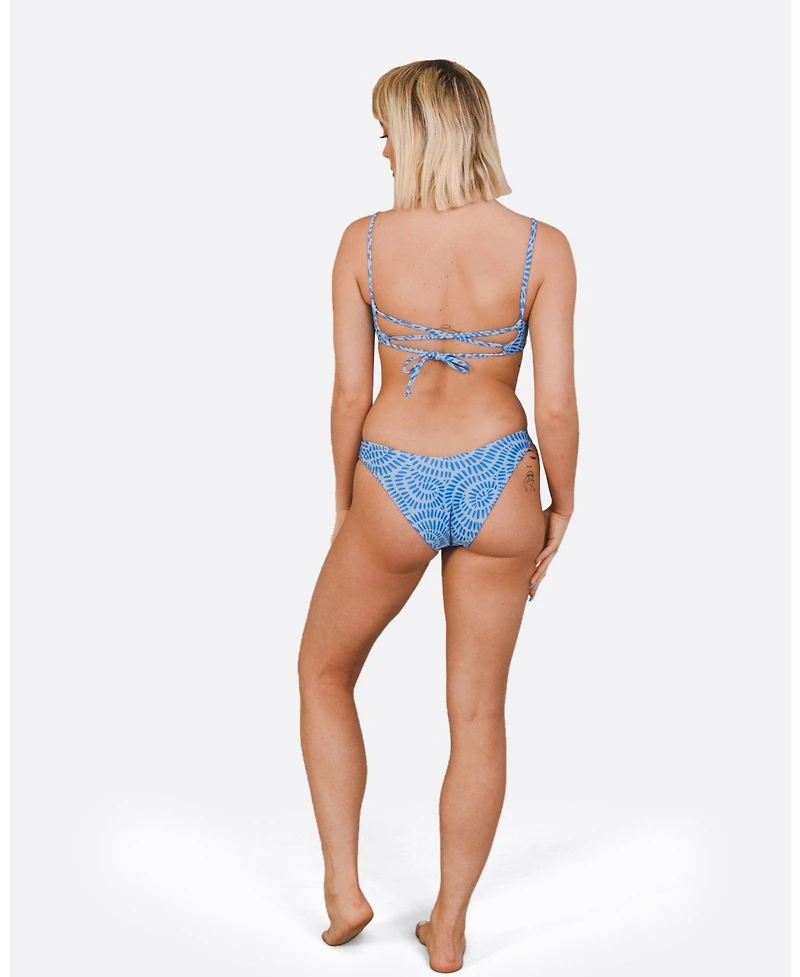 Oosc Women's Moroccan Dream Lace up Crop Bikini Top