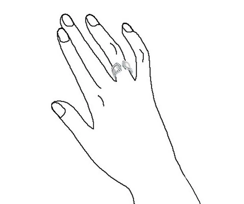 Bling Jewelry Geometric Style Cz Accent Statement Brushed Hammered Matte Finish Open Band Fashion Ring