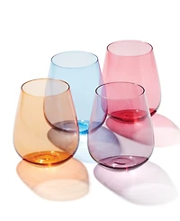 Oneida True Colors Stemless Wine Glasses, Set of 4