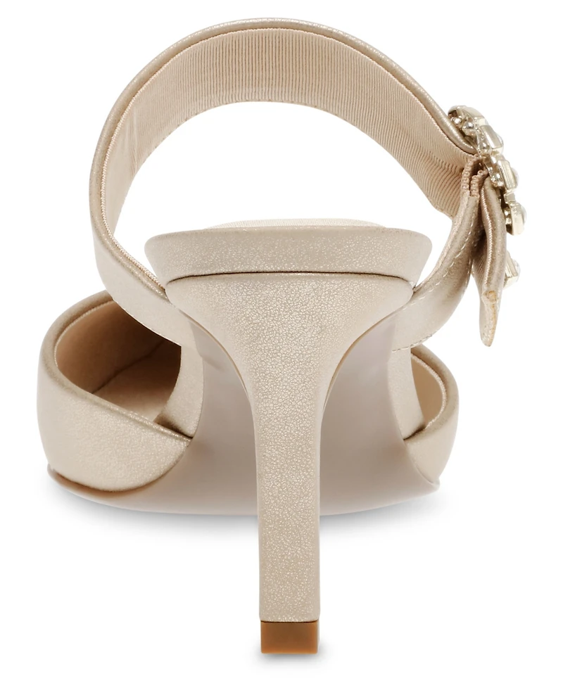 Anne Klein Women's Riri-c Imitation Pearl Buckle Mules
