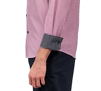 ConStruct Men's Slim Fit Gingham Performance Stretch Cooling Comfort Dress Shirt