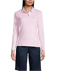 Lands' End Women's Long Sleeve Feminine Fit Interlock Polo Shirt