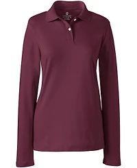 Lands' End Women's Long Sleeve Feminine Fit Interlock Polo Shirt