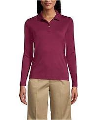 Lands' End Women's Long Sleeve Feminine Fit Interlock Polo Shirt