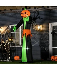 Homcom 9' Inflatable Halloween Pumpkin Outdoor Led Lighted Party Decorations