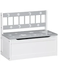Qaba Toddler Toy Box Storage & Kids Storage Bench Seat, Large 27 L