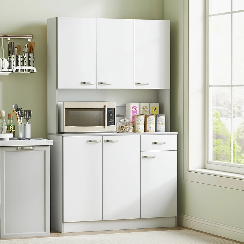 Homcom Modern Freesding Kitchen Buffet with Hutch Pantry Hutch w/ Storage