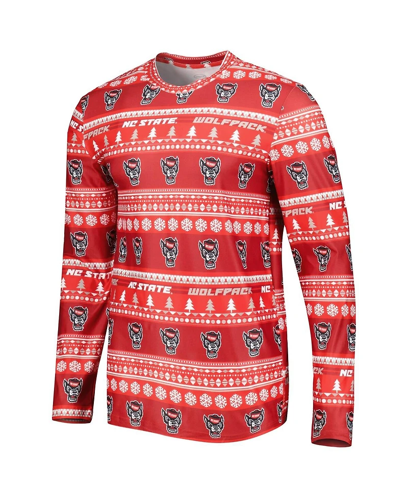 Men's Concepts Sport Red Nc State Wolfpack Swivel Long Sleeve T-shirt and Pants Sleep Set
