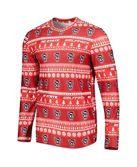 Men's Concepts Sport Red Nc State Wolfpack Swivel Long Sleeve T-shirt and Pants Sleep Set