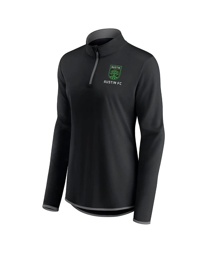 Women's Fanatics Black Austin Fc Worth the Drive Quarter-Zip Top