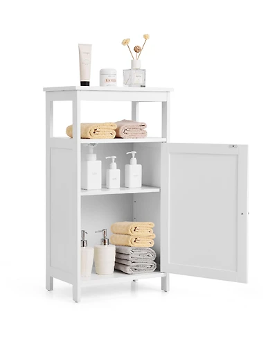 Bathroom Wooden Floor Cabinet Multifunction Storage Rack Organizer Stand
