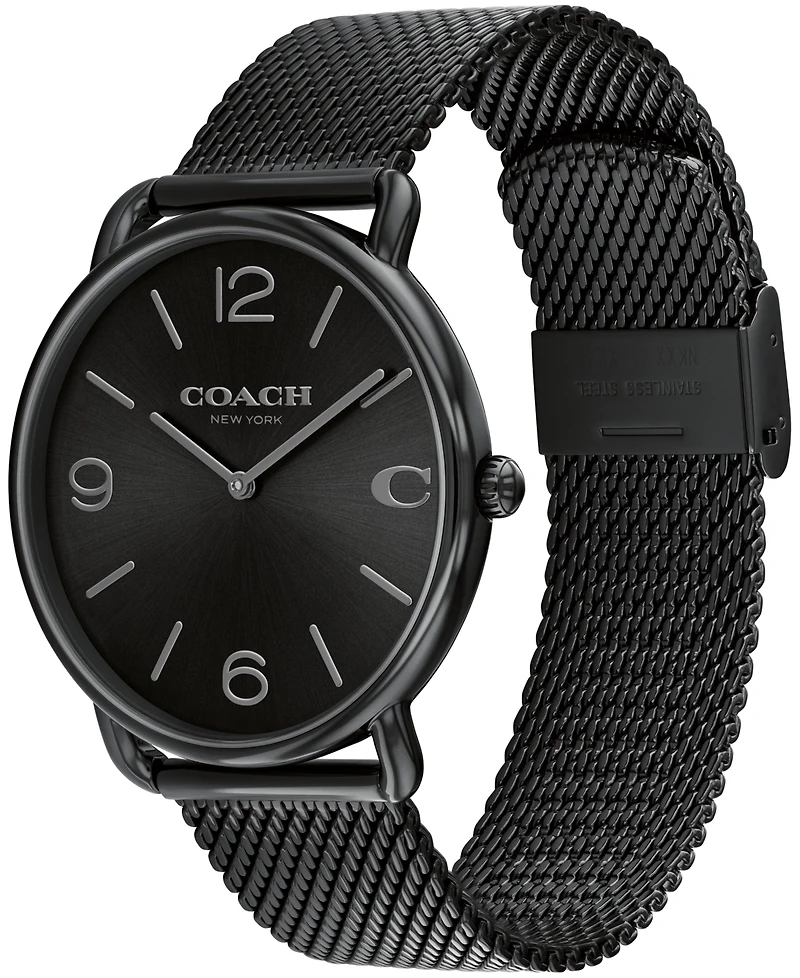 Coach Unisex Elliot Black Stainless Steel Mesh Bracelet Watch 41mm