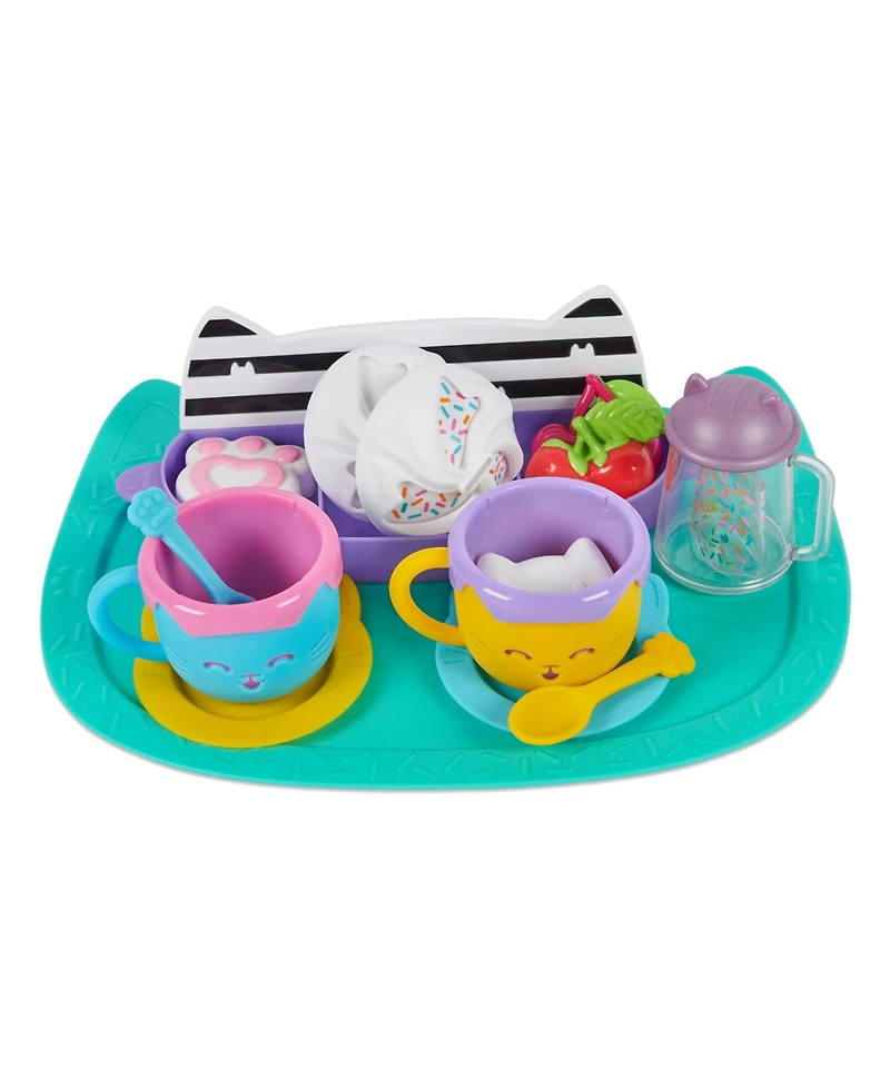 Gabby's Dollhouse, Sprinkle Party Sweet Treat Set, Pretend Play Kitchen Hot Cocoa Party Set with Fruit Sprinkles