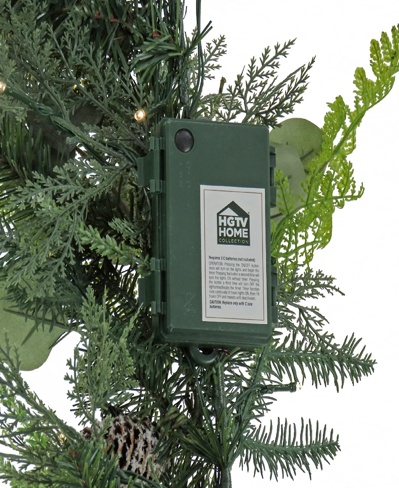 National Tree Company 9' Hgtv Home Collection Pre-Lit Winter Garden Garland