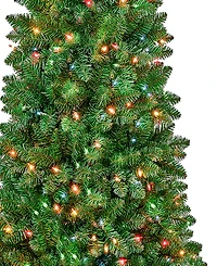 National Tree Company First Traditions 6' Rowan Pencil Slim Tree with Multicolor Lights