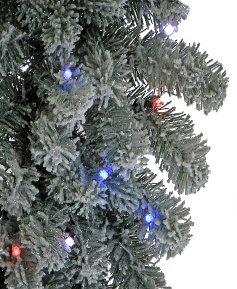 National Tree Company 30" Snowy Sheffield Spruce Wreath with Twinkly Led Lights