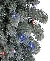 National Tree Company 30" Snowy Sheffield Spruce Wreath with Twinkly Led Lights