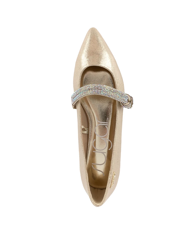 Sugar Women's Lingo Pointed Toe Rhinestone Flats