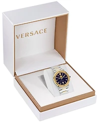 Versace Women's Swiss Greca Logo Two-Tone Stainless Steel Bracelet Watch 38mm