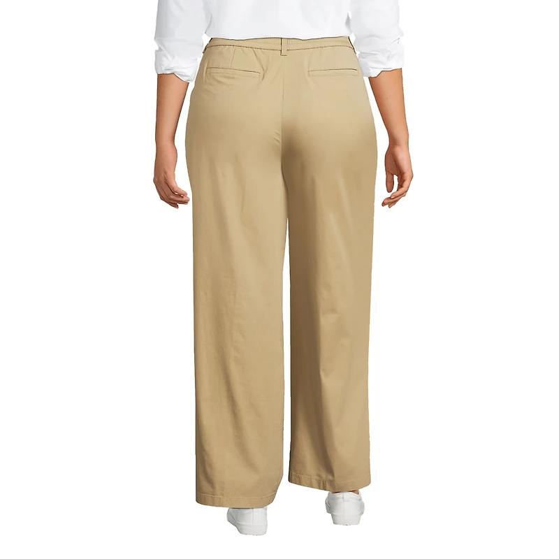 Lands' End Women's High Rise Crisp Poplin Chino Wide Leg Pants