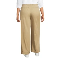 Lands' End Women's High Rise Crisp Poplin Chino Wide Leg Pants