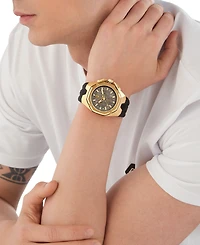 Philipp Plein Men's Chronograph Octagon Black Silicone Strap Watch 44mm