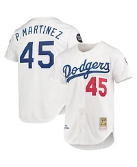 Men's Mitchell & Ness Pedro Martinez White Los Angeles Dodgers 1993 Cooperstown Collection Home Authentic Jersey