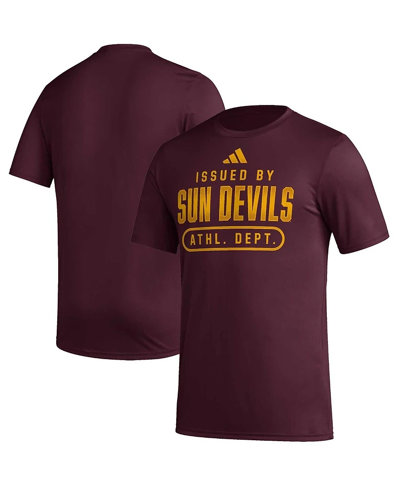 Men's adidas Maroon Arizona State Sun Devils Sideline Aeroready Pregame T-shirt