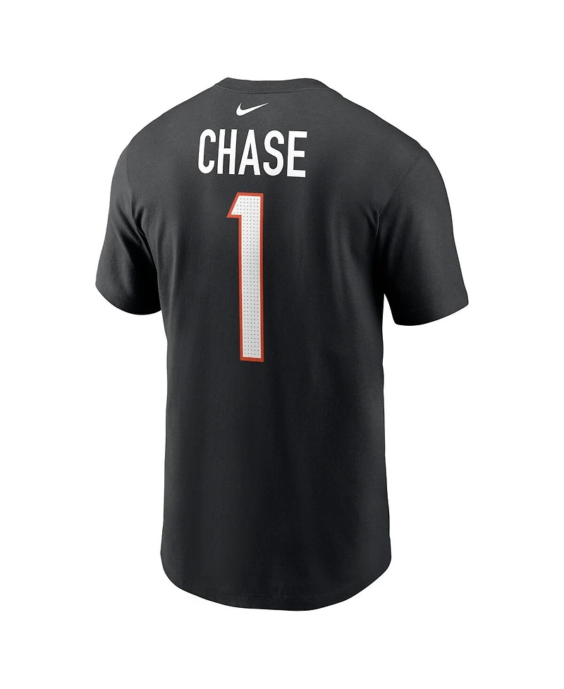 Men's Nike Ja'Marr Chase Black Cincinnati Bengals Player Name and Number T-shirt