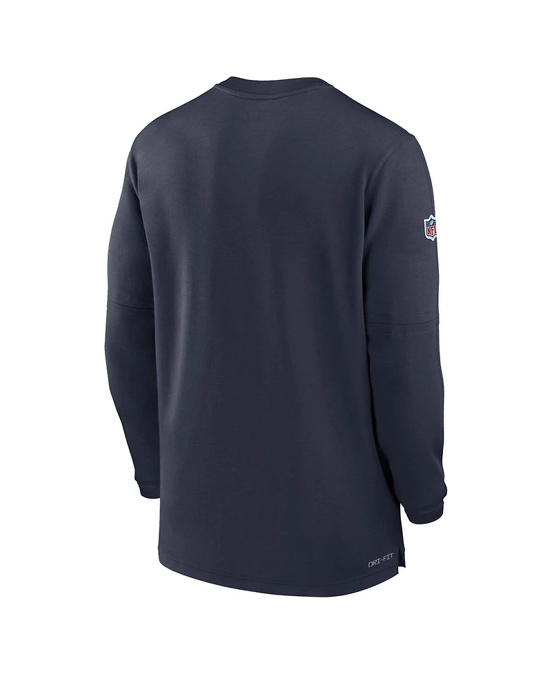 Men's Nike Navy Houston Texans 2023 Sideline Performance Long Sleeve Quarter-Zip Top