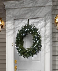 National Tree Company 30" Memory-Shape Norwood Fir Wreath with Led Lights