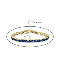 Bling Jewelry Classic 12CTW Prong Basket Set Round Cubic Zirconia Solitaire Cz Tennis Bracelet Gold Plated 7.5 Inch