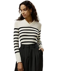 Lilysilk Women's Striped Ultra-fine Wool Sweater