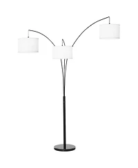 Homcom Arc Floor Lamp w/3 Hanging Drum Shape Lampshade, and Flexible Steel Pole