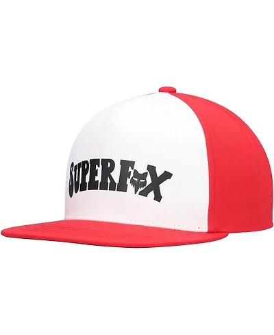 Big Boys and Girls Fox White, Red Super Trik Snapback Hat