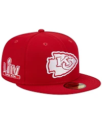 Men's New Era Scarlet Kansas City Chiefs Super Bowl Liv Main Patch 59FIFTY Fitted Hat