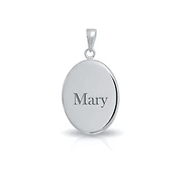 Bling Jewelry Classic Blue White Carved Oval Simple Framed Victorian Lady Portrait Mother and Child Cameo Pendant Necklace Wife Sterling Silver