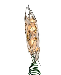 Kurt Adler 10-Light 8-Point Glitter Capiz Star Tree Topper