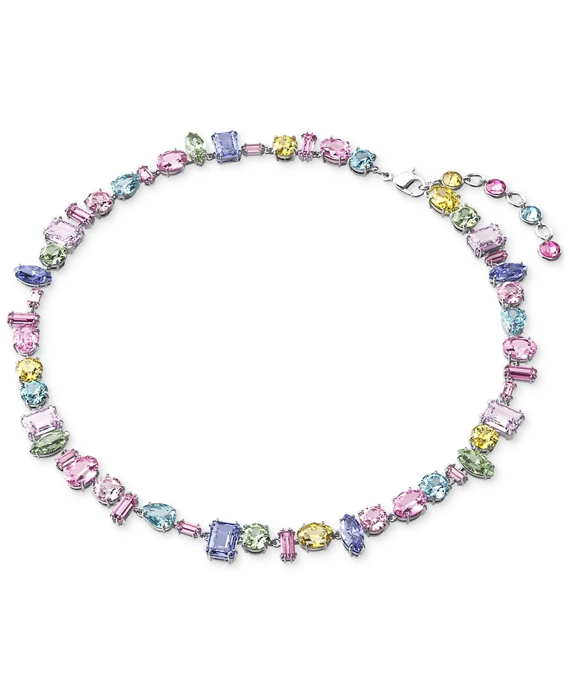 Swarovski Silver-Tone Crystal Mixed Cut Collar Necklace, 14" + 1-3/4" extender