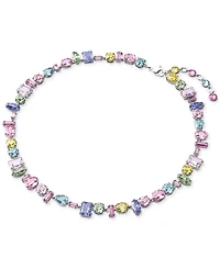 Swarovski Silver-Tone Crystal Mixed Cut Collar Necklace, 14" + 1-3/4" extender