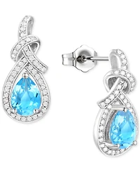 Amethyst (1-1/4 ct. t.w.) & Lab-Grown White Sapphire (1/3 Swirl Drop Earrings 14k Gold-Plated Sterling Silver (Also Additional Gemston