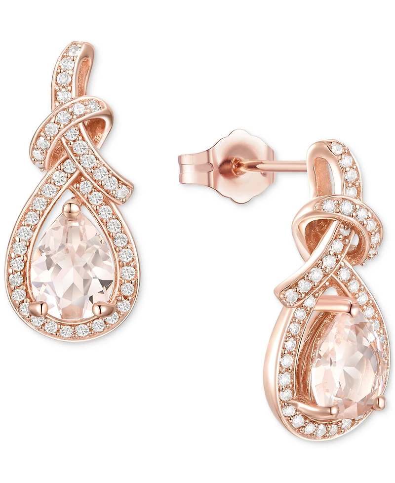 Amethyst (1-1/4 ct. t.w.) & Lab-Grown White Sapphire (1/3 ct. t.w.) Swirl Drop Earrings in 14k Gold-Plated Sterling Silver (Also in Additional Gemston