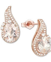 Amethyst (2-1/20 ct. t.w.) & Lab-Grown White Sapphire (3/8 Swirl Stud Earrings 14k Gold-Plated Sterling Silver (Also Additional Gemsto