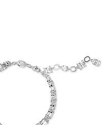 Swarovski Rhodium-Plated Mixed Crystal Double-Row Flex Bracelet