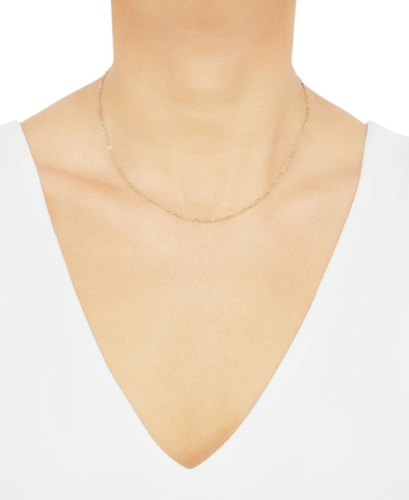 Lightweight 16" Flat Rolo Chain Necklace (1-3/8mm) in 14k Gold