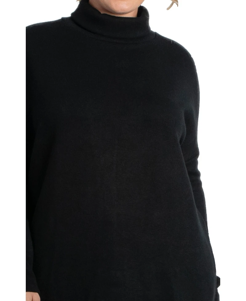 Women's Plus Paris Turtleneck Tunic Sweater