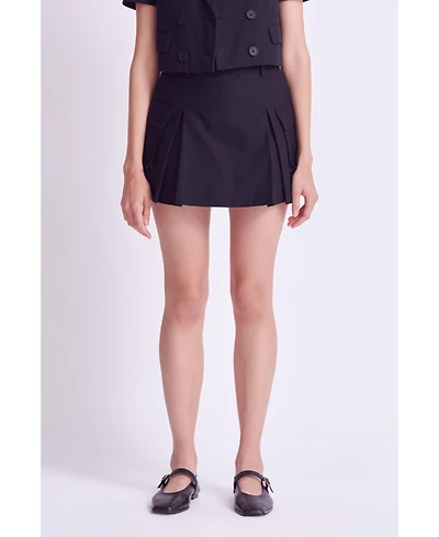 English Factory Women's Flap Pocket Mini Cargo Skort