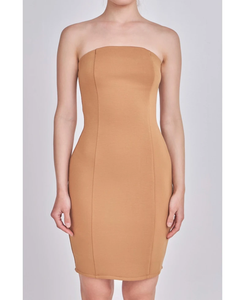 endless rose Women's Scuba Strapless Mini Dress