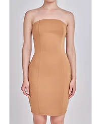 endless rose Women's Scuba Strapless Mini Dress