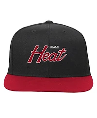 Big Boys and Girls Mitchell & Ness Black Miami Heat Team Script Snapback Hat